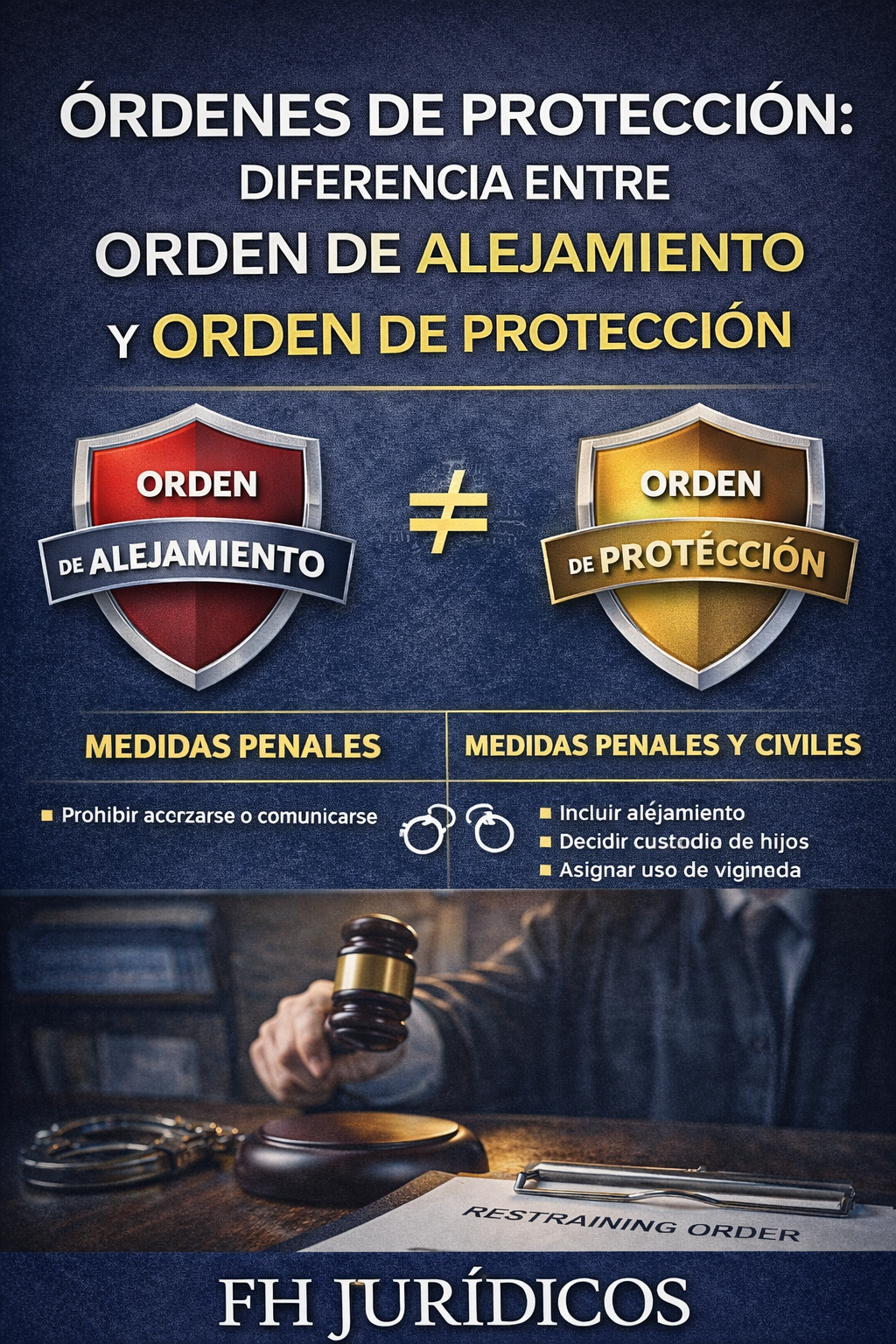 Órdenes de protección: diferencia entre orden de alejamiento y orden de protección